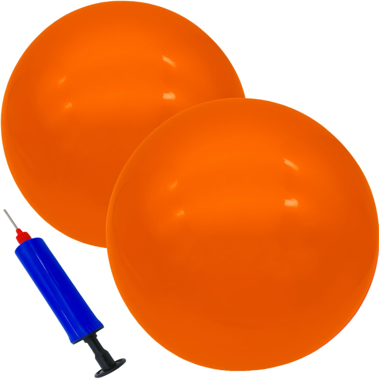 2 Pack 9 Inch Inflatable Bouncy Balls with Hand Pump - Fun Indoor Outdoor Play Balls for Kids - Perfect for Birthday Parties, Backyard Games & School Activities
