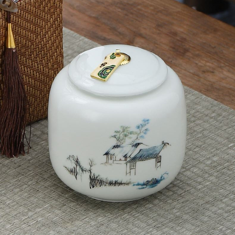 Premium Porcelain Tea Caddies Set with Elegant Gift Bag - Perfect for Loose Leaf Tea Storage, Home Decor & Thoughtful Gifting