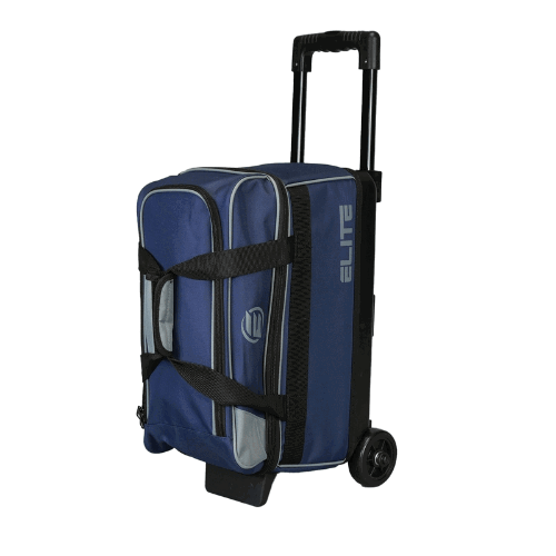 ELITE Basic Double Roller Navy/Grey Bowling Bag for Men & Women - Durable Bowling Accessories for League Play, Practice & Travel