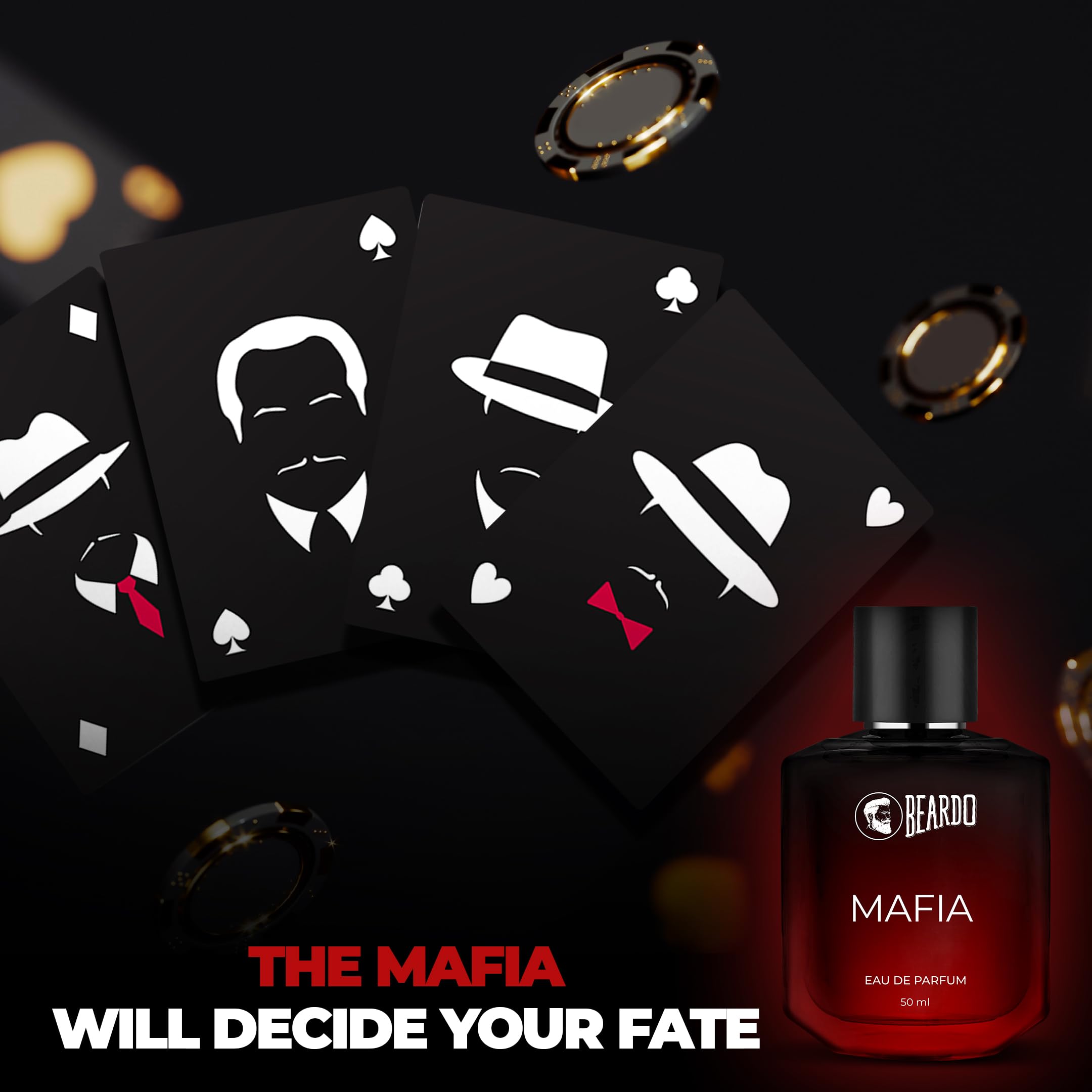Beardo Mafia Eau De Parfum for Men - 50ml Long Lasting Musk & Woody Cologne | Daytime Fragrance Body Spray | Valentine's Day Gift for Husband, Boyfriend & Men | Perfect for Date Night, Office & Special Occasions