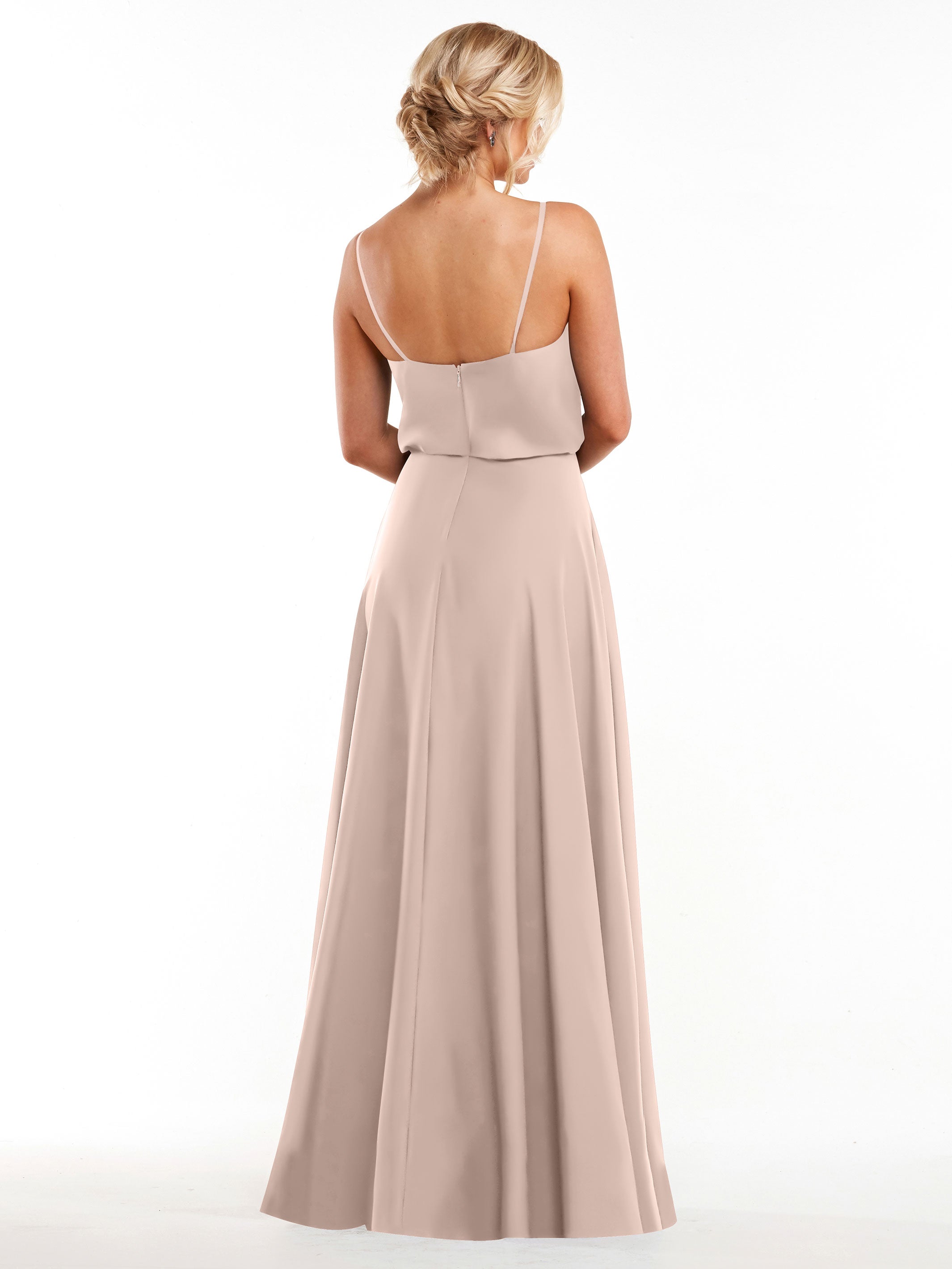 Elegant 83040 A-Line Bridesmaid Dress with Flowy Stretch Chiffon Skirt - Perfect for Weddings, Formal Events & Special Occasions