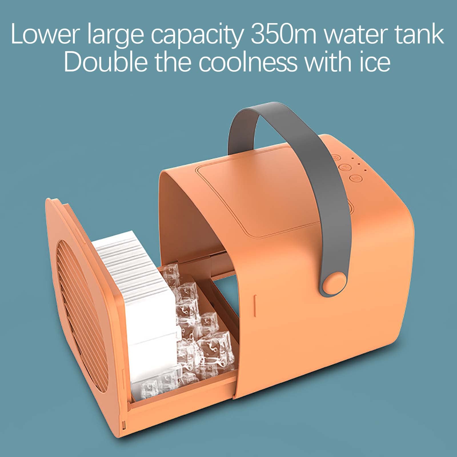 Portable Air Conditioner Fan - 3 Speed Mini Evaporative Cooler with USB Charging, Handle & Humidifier for Home, Office, Bedroom - Perfect for Summer Cooling & Personal Space Comfort (Orange)