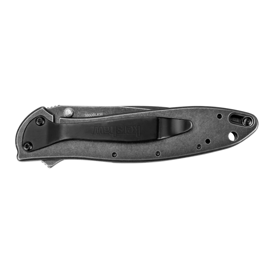 Kershaw Leek Folding Knife - Blackwash Finish - EDC Pocket Knife for Everyday Carry, Outdoor Activities & Camping