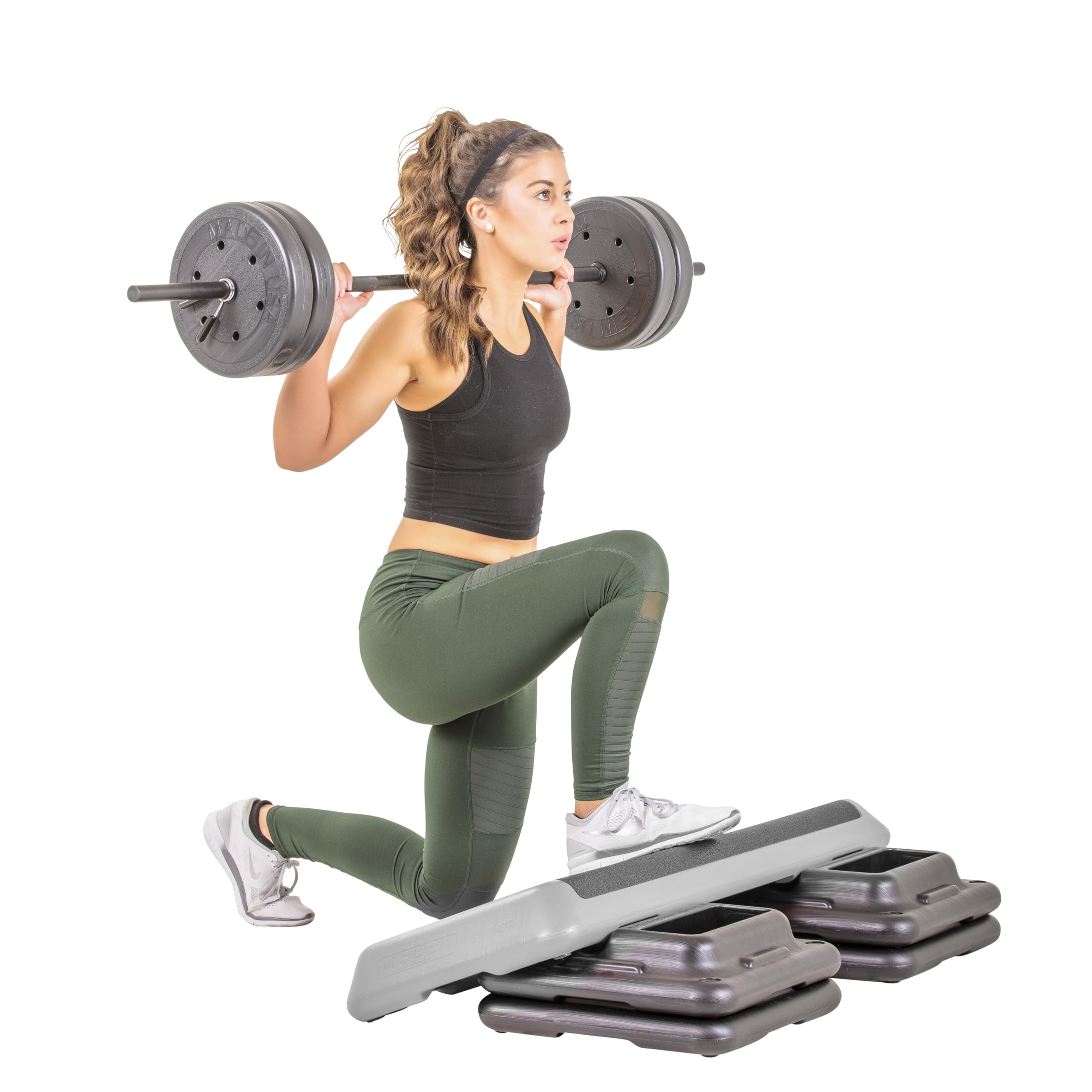 Original Aerobic Step Platform - Adjustable Home Workout Stepper with 4 Risers | Perfect for Home Gym, Cardio Exercise & Fitness Training | Ideal for Aerobics, Stair Climbing & Full-Body Workouts