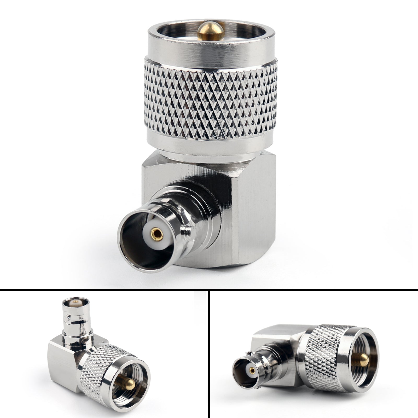 10pcs UHF PL259 Male to BNC Female Right Angle RF Coaxial Adapter Connectors - Perfect for Ham Radio, CCTV, and Antenna Installations