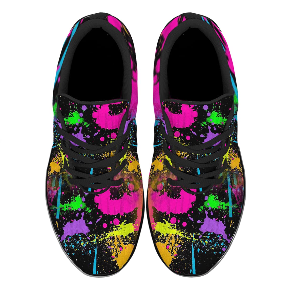Sonzj-II Unisex Tennis Shoes - Athletic Fashion Neon Splatter Paint Sneakers for Women & Men | Gym, Walking, Running, Hiking & Travel | Perfect for Workouts, Jogging & Outdoor Activities