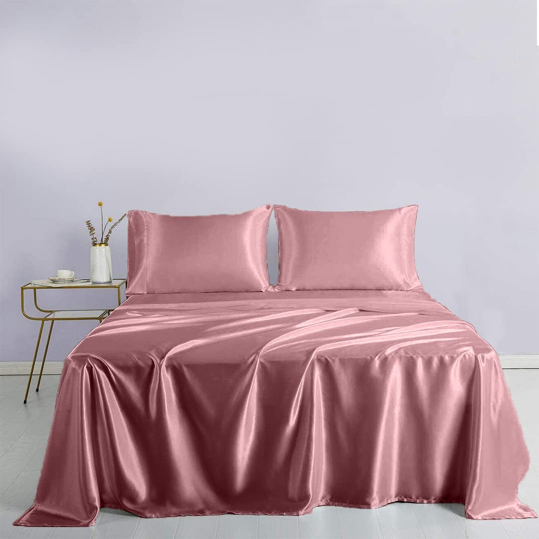 Luxury Silk Satin Sheets Set 6-Piece with 19