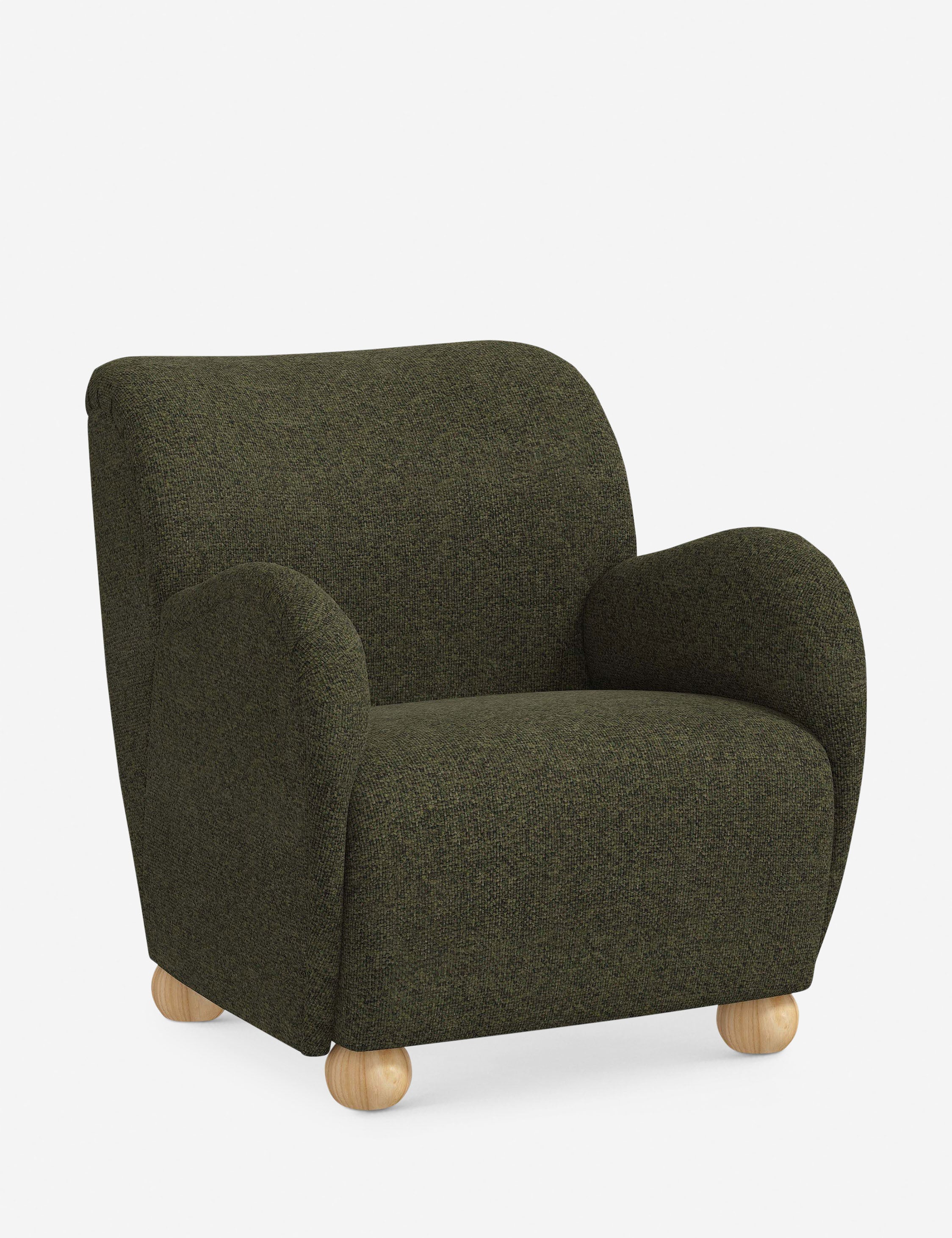 Modern Baird Accent Chair - Mid-Century Inspired Upholstered Armchair with Wooden Legs for Living Room, Bedroom or Office - Perfect for Reading Nook, Lounge Area & Home Decor