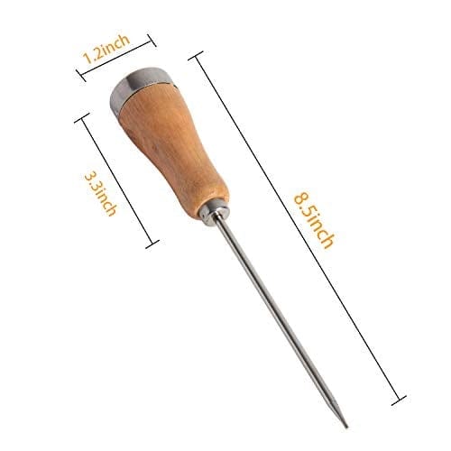 2 Pack Stainless Steel Ice Pick with Safety Wooden Handle - 8.5 Inch Kitchen & Bar Tool for Crushing Ice, Cocktail Making and Bartending - Perfect for Home Bars, Restaurants and Commercial Use