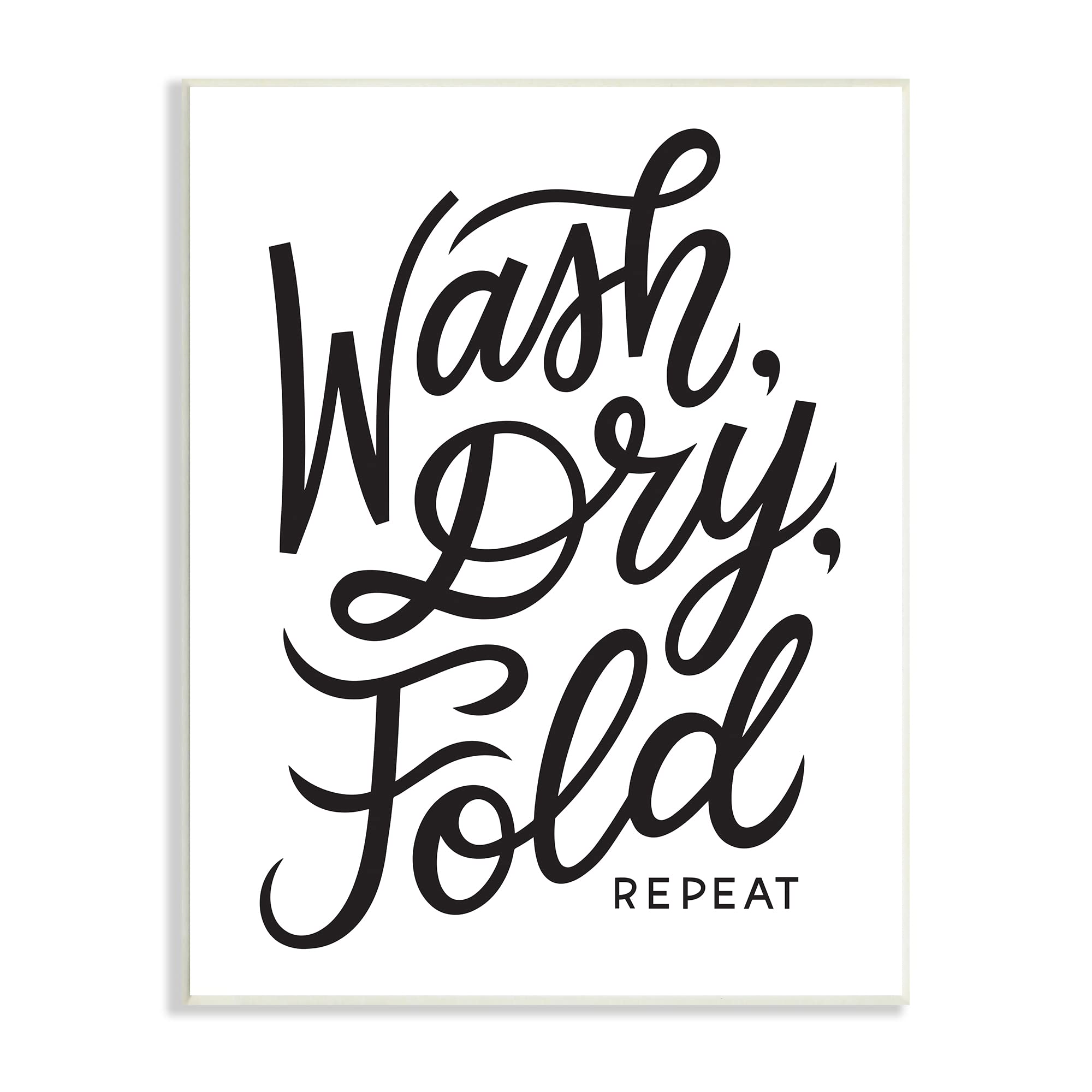 Stupell Industries Wash Dry Fold Laundry Room Sign - Typography Wall Art by Jalynn Heerdt | Perfect for Laundry Room Decor, Home Organization & Housewarming Gifts