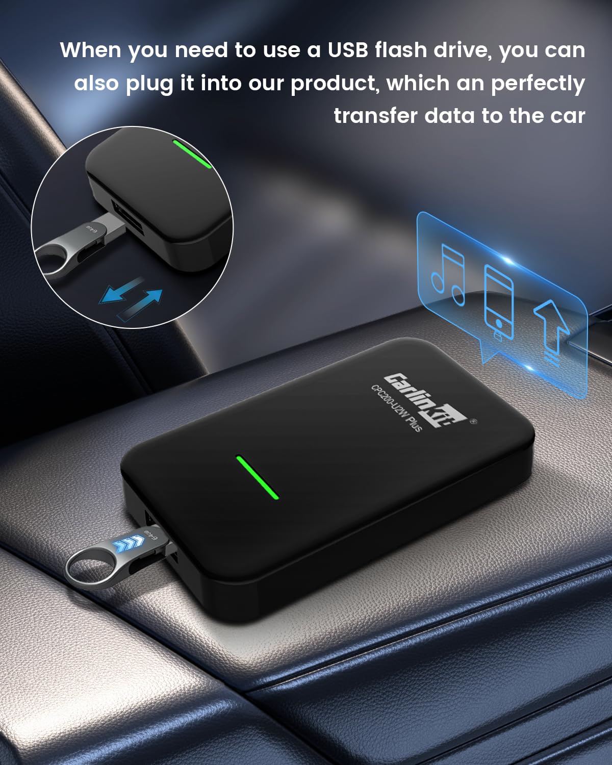 Carlinkit 3.0 Wireless CarPlay Adapter 2025 - Convert Wired CarPlay to Wireless for iPhone iOS 10+ (2015+ Car Models) | Seamless Music, Navigation & Calls While Driving