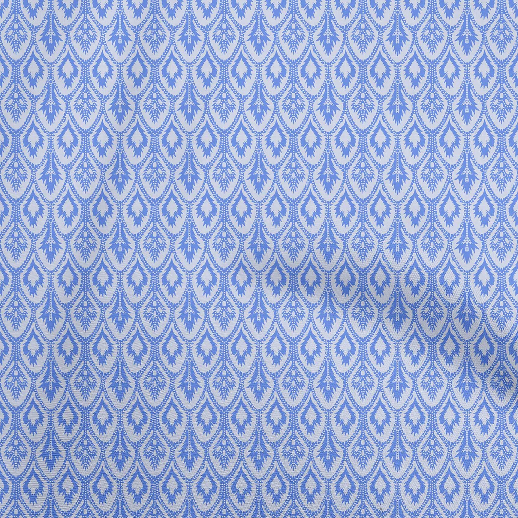 Premium Light Blue Polyester Spandex Fabric - 56