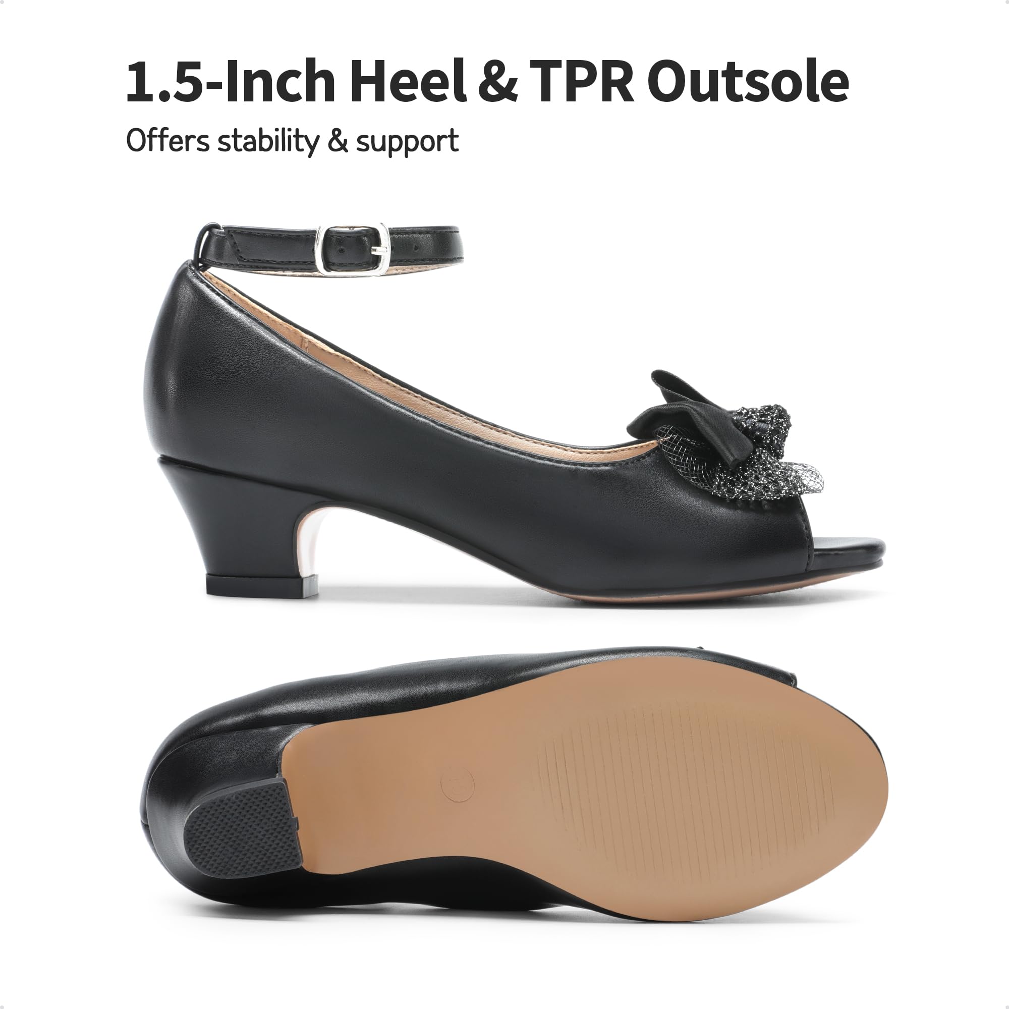 DREAM PAIRS Girls Dress Heels - Bow Flower Princess Open Toe Sandals for Wedding Party & Special Occasions | Comfortable Kids Dress Shoes for Little & Big Girls (Toddler to Youth) | Perfect for Flower Girls, Pageants, Birthday Parties & Formal Events