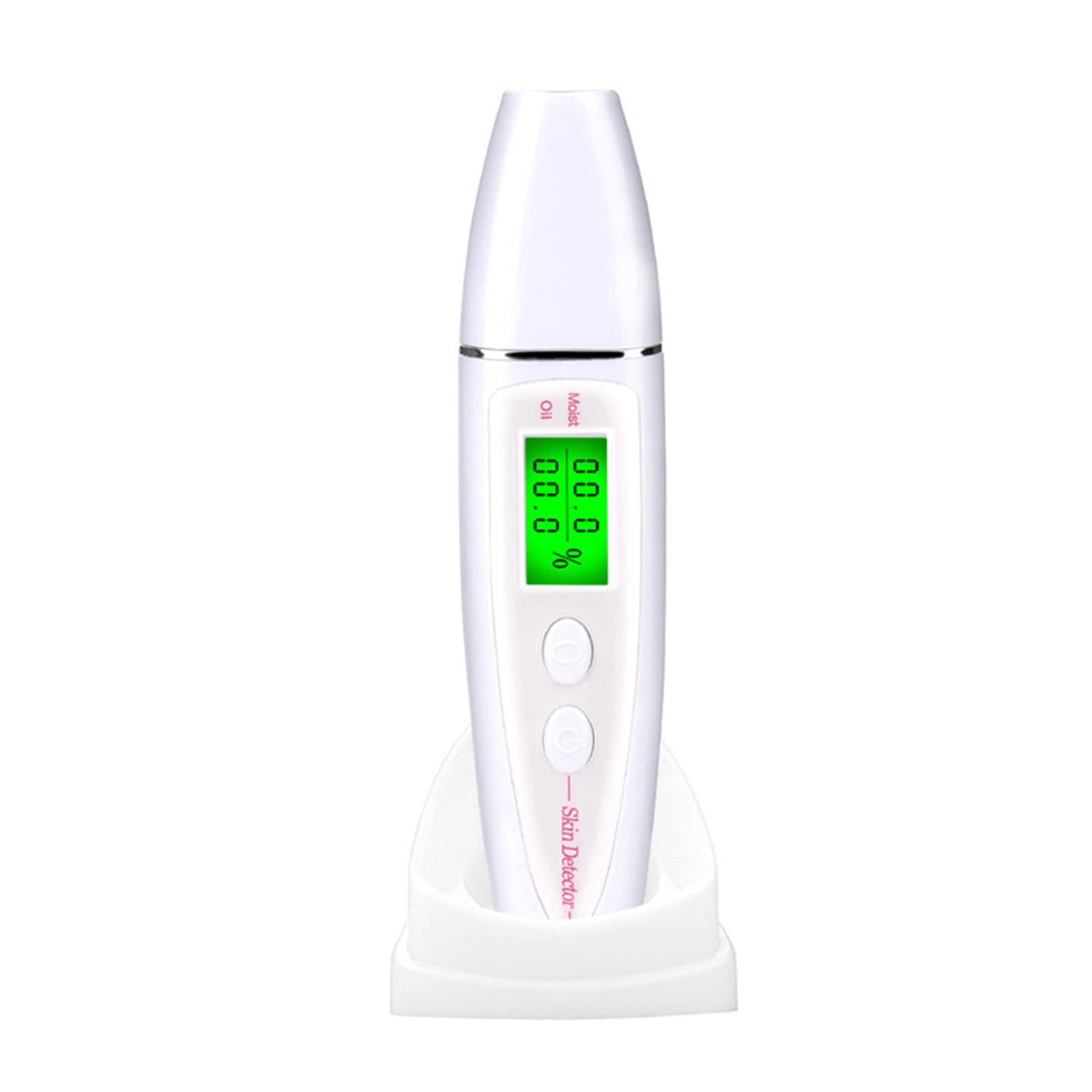 Digital Skin Moisture Analyzer & Oil Tester - Portable Skin Care Device for Women | Accurate Face Hydration Detector | Perfect for Home Skincare Routine & Salon Treatments (White)