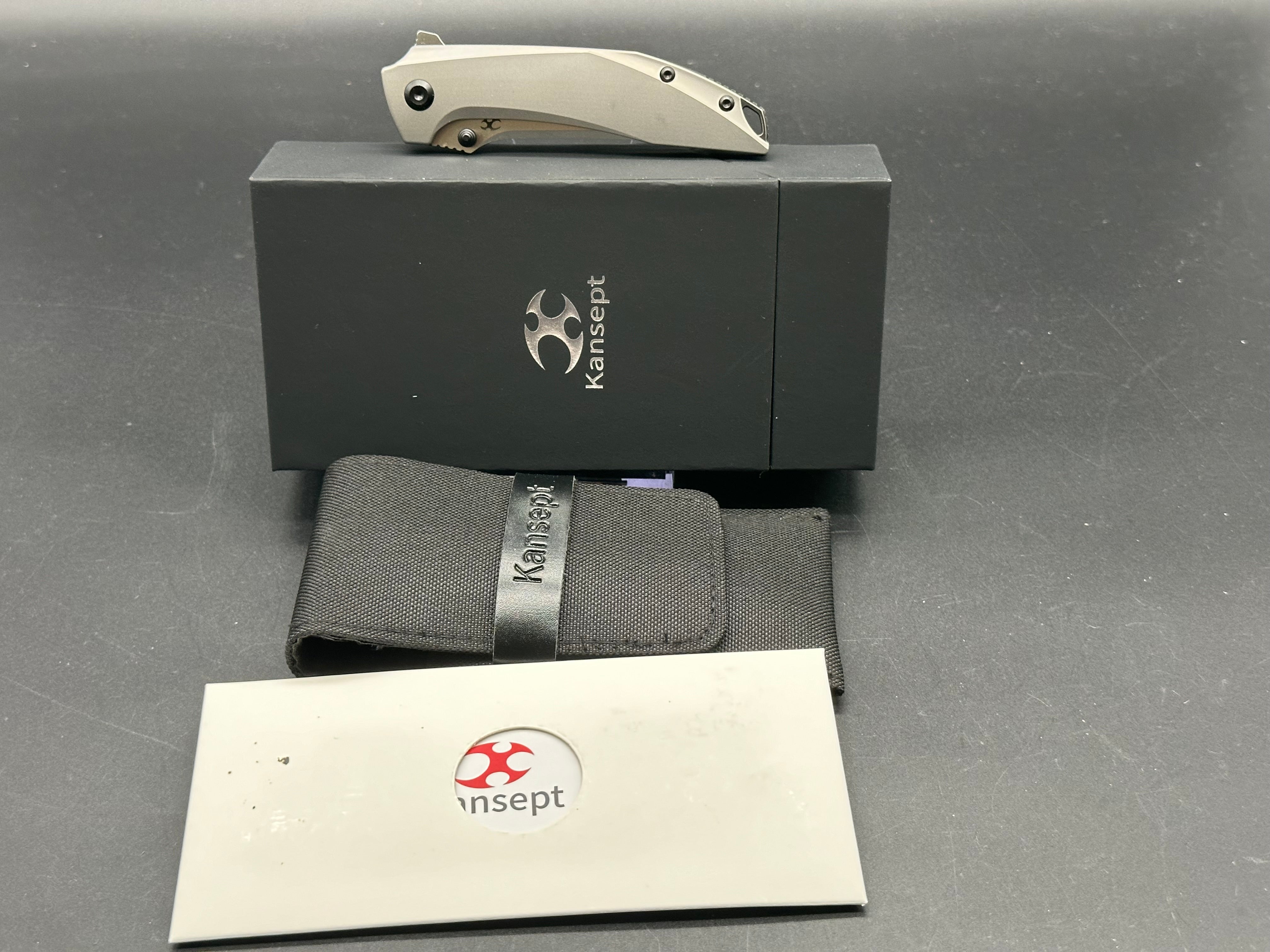 KANSEPT BAKU Titanium Folding Knife with S35VN Plain Edge - EDC Pocket Knife for Outdoor Camping, Hiking & Survival Gear