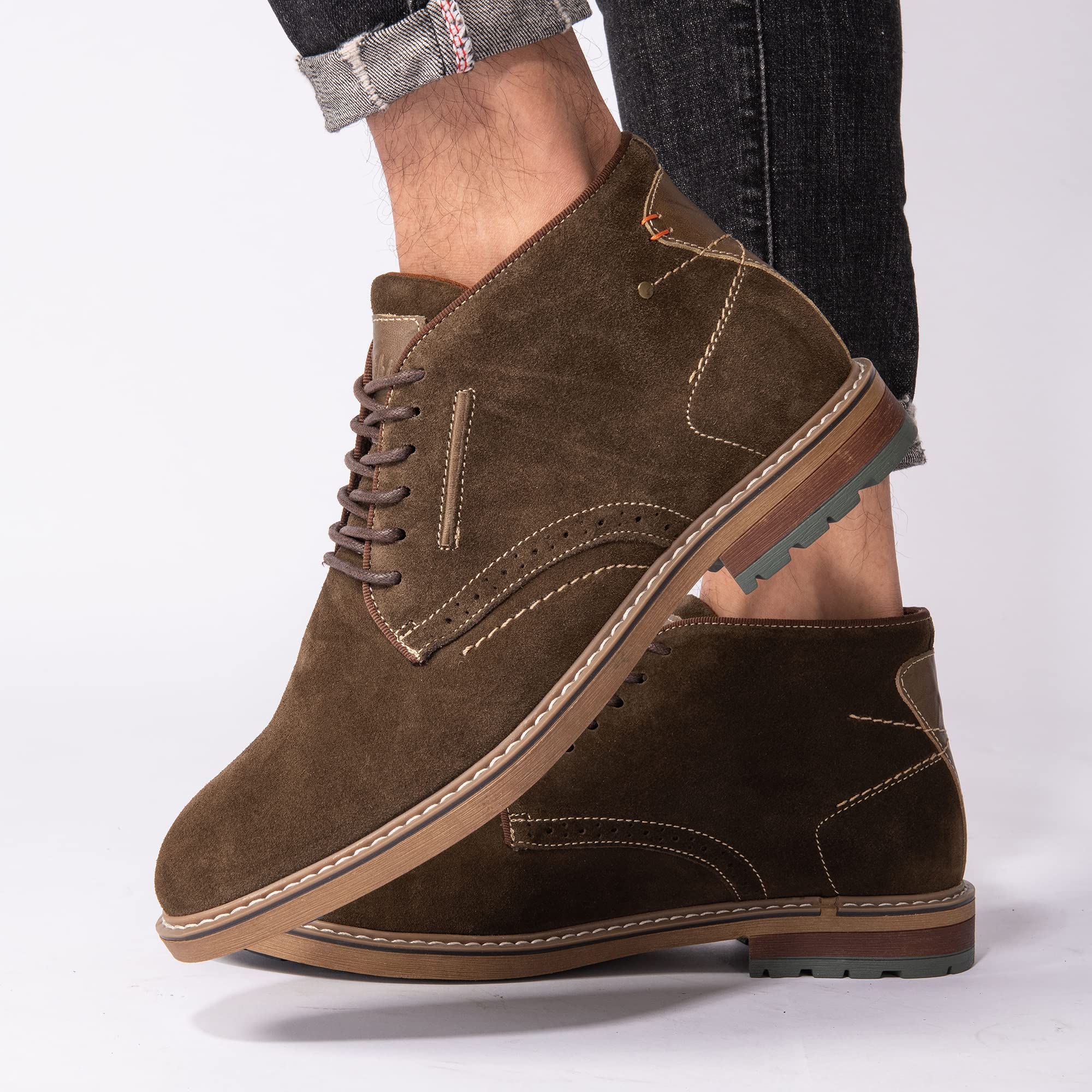 Arkbird Men's Leather Oxford Dress Boots - Classic Formal & Business Casual Shoes for Work, Office & Special Occasions