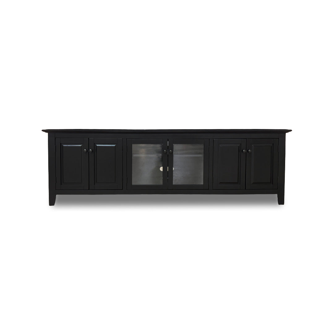 Modern Pembroke TV Stand in Black - Stylish Entertainment Center for Living Room, Bedroom, or Home Theater