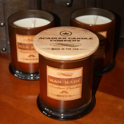 Premium Acadian Candle 11355 - Tobacco & Leather Scented Soy Wax Candle for Home, Office & Relaxation - Long Lasting Aromatherapy Gift for Men & Women