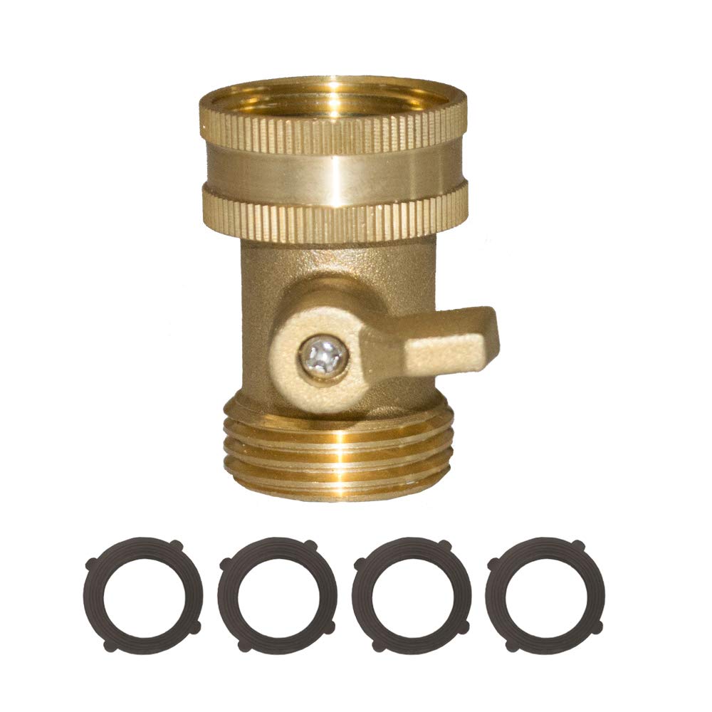 Heavy Duty Brass Shut Off Valve - 4 Pack Brass Water Hose Valve with On/Off Control for Garden, Outdoor Faucet & Irrigation System - Perfect for Lawn Care, Car Washing and Water Conservation