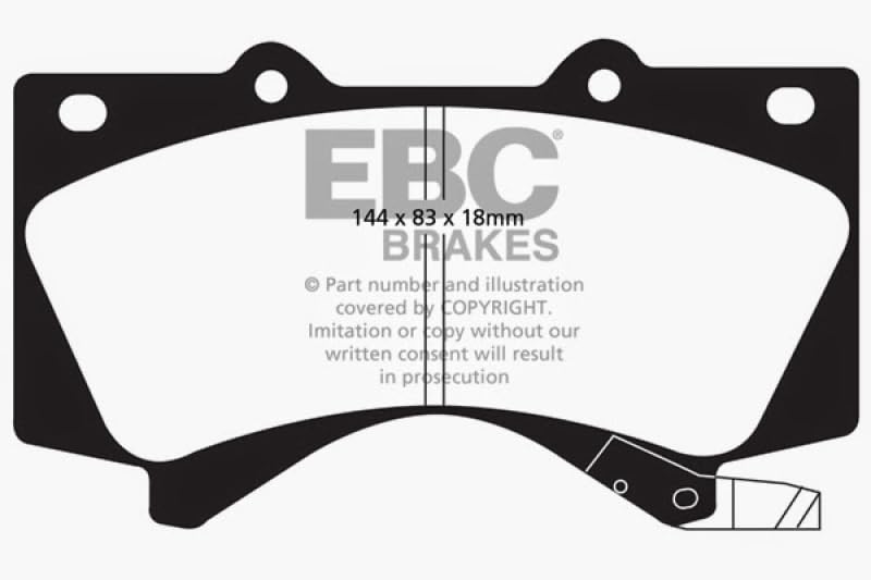 EBC Brakes DP51815NDX Ceramic Brake Pads - Low Dust, Quiet Performance for Sedans & SUVs - Perfect for Daily Commuting & Highway Driving