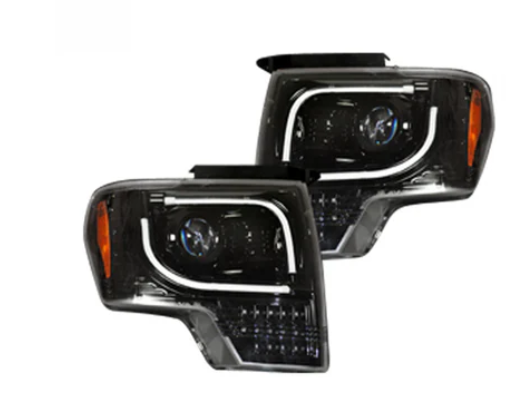 Ford F150 & Raptor 2013-2014 LED Projector Headlights - Smoked/Black Housing - Upgrade for Off-Road & Night Driving
