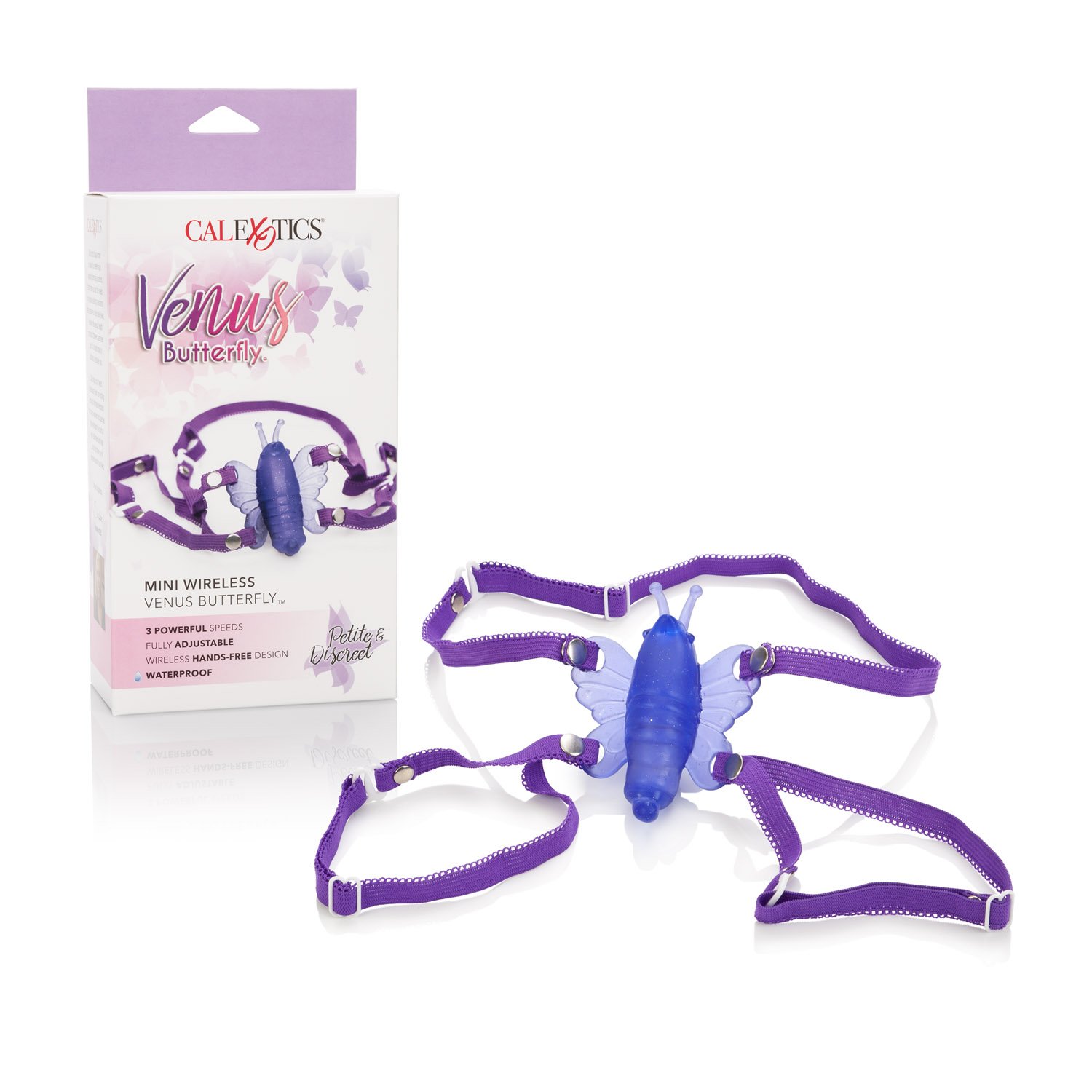 CalExotics Micro Wireless Venus Butterfly Vibrator – Hands-Free Strap-On Personal Massager for Couples – Purple Adult Sex Toy – Perfect for Date Nights & Intimate Moments