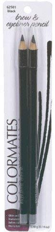Black Brow & Eyeliner Pencil 2-Pack (8 Total) - Perfect for Daily Makeup & Travel