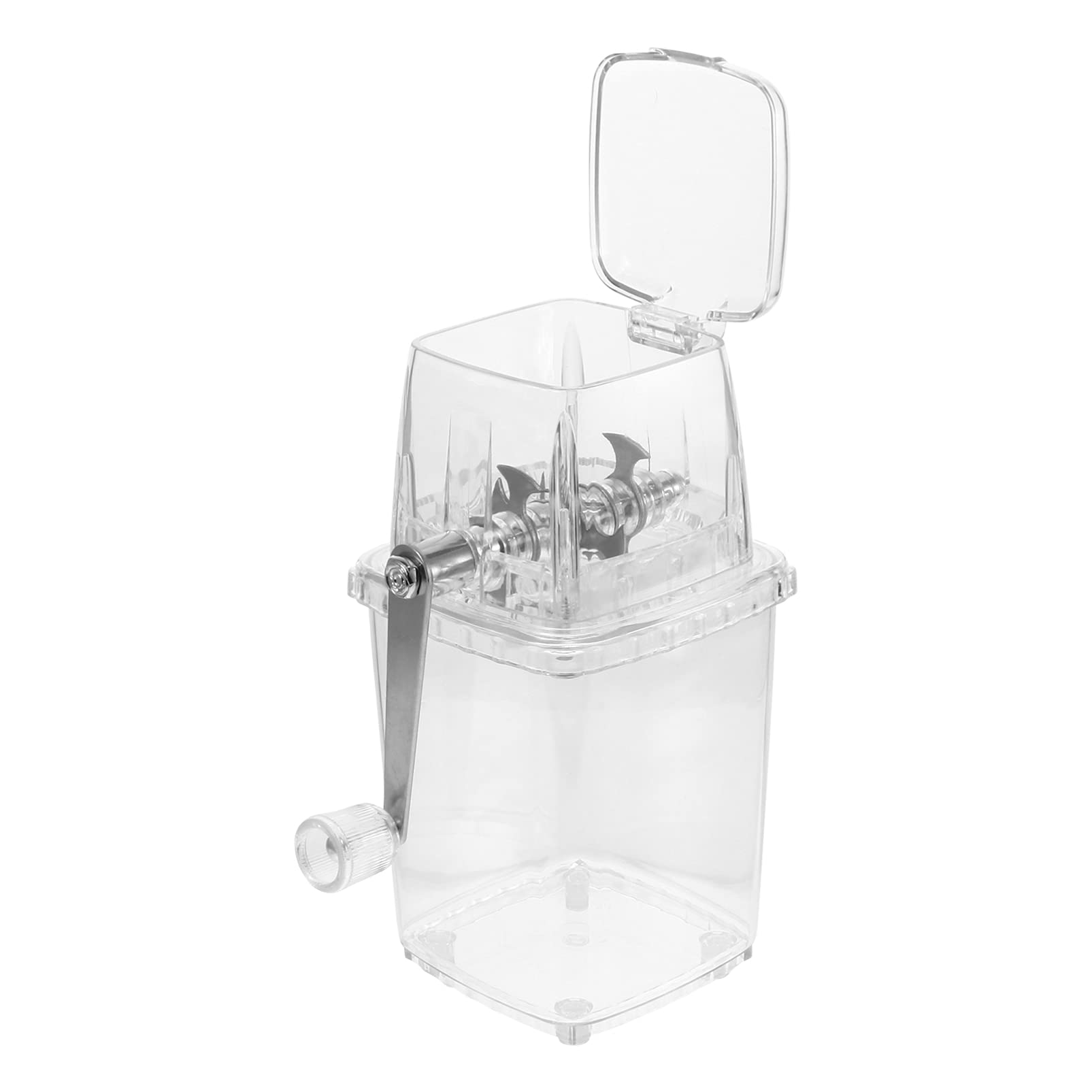 Angoily Manual Ice Shaver Machine - Portable Hand Crank Snow Cone Maker for Home & Kitchen | Perfect for Cocktails, Desserts & Summer Treats (White)