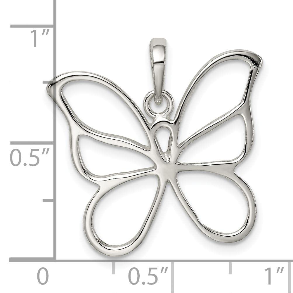 Elegant Sterling Silver Polished Butterfly Pendant Necklace - Perfect for Women's Jewelry Gifts, Birthday & Anniversary Presents | Ideal for Everyday Wear, Special Occasions & Fashion Accessories