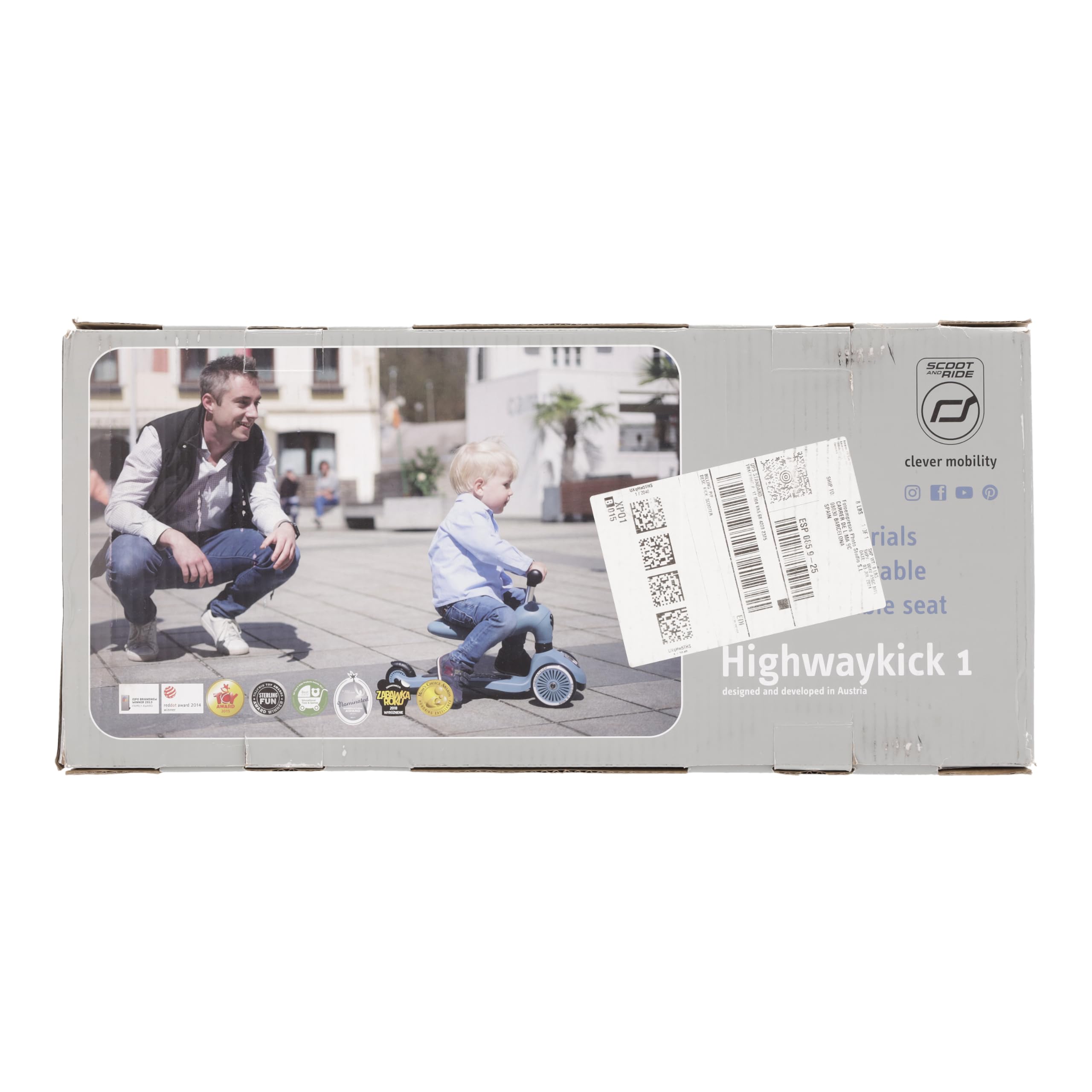 2-in-1 Scoot & Ride Highwaykick 1 Kids Scooter - Convertible Ride-On & Stand Scooter for Toddlers Ages 1-5 Years - Durable Steel Frame - Perfect for Park Rides, Backyard Fun & Learning Balance