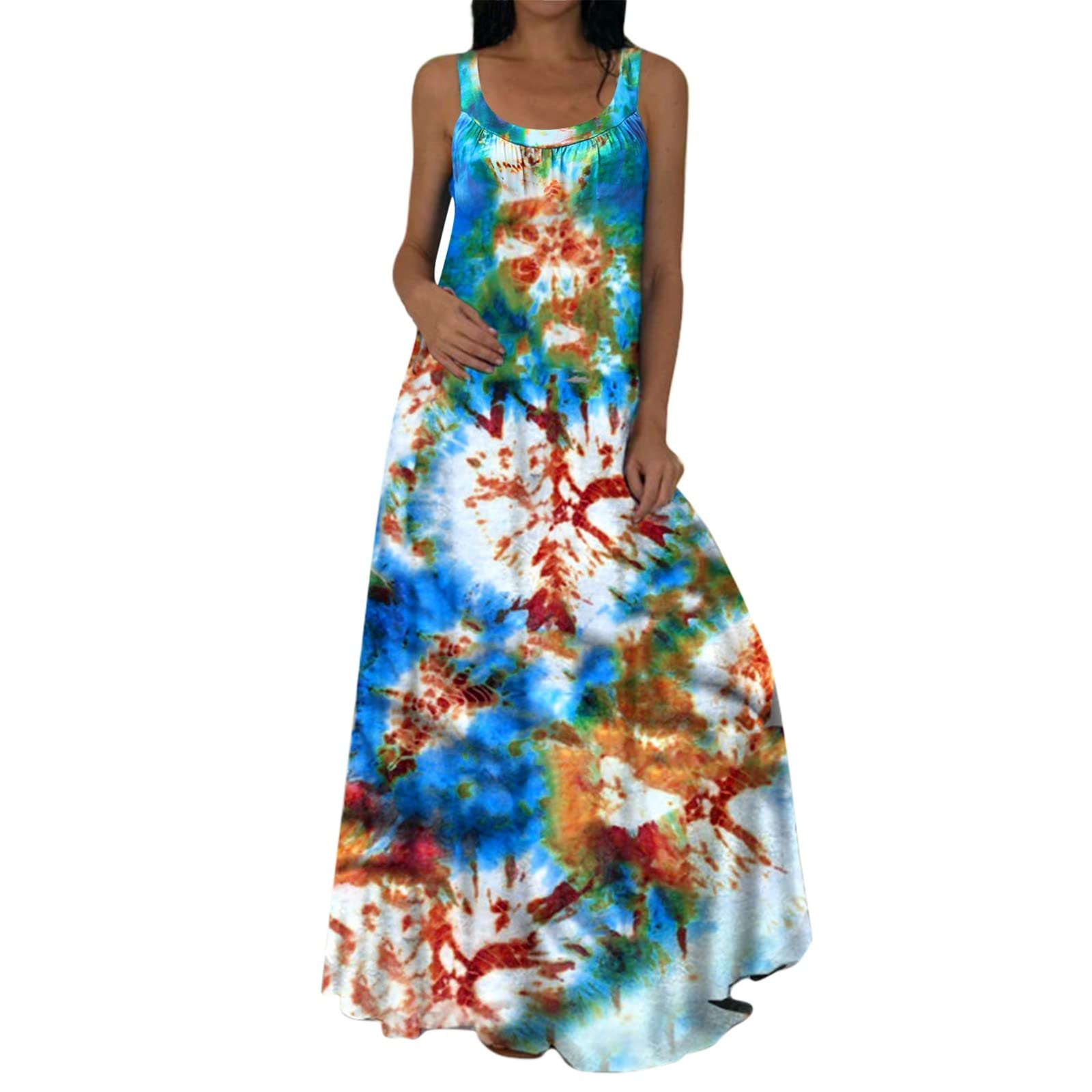 Stylish Tween Casual Summer Dresses for Women - Sleeveless Round Neck Long Maxi Boho Beach Dress | Perfect for Vacation, Party & Everyday Wear