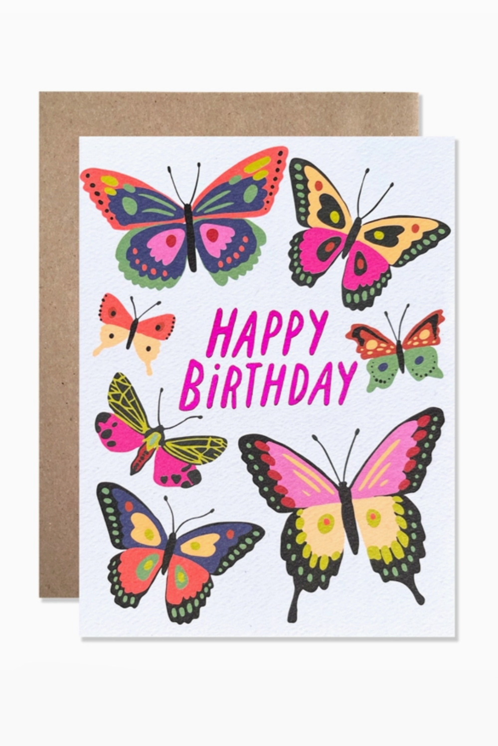 Happy Birthday Butterflies Greeting Card - Elegant Floral Design for Birthday Wishes, Anniversaries & Special Occasions