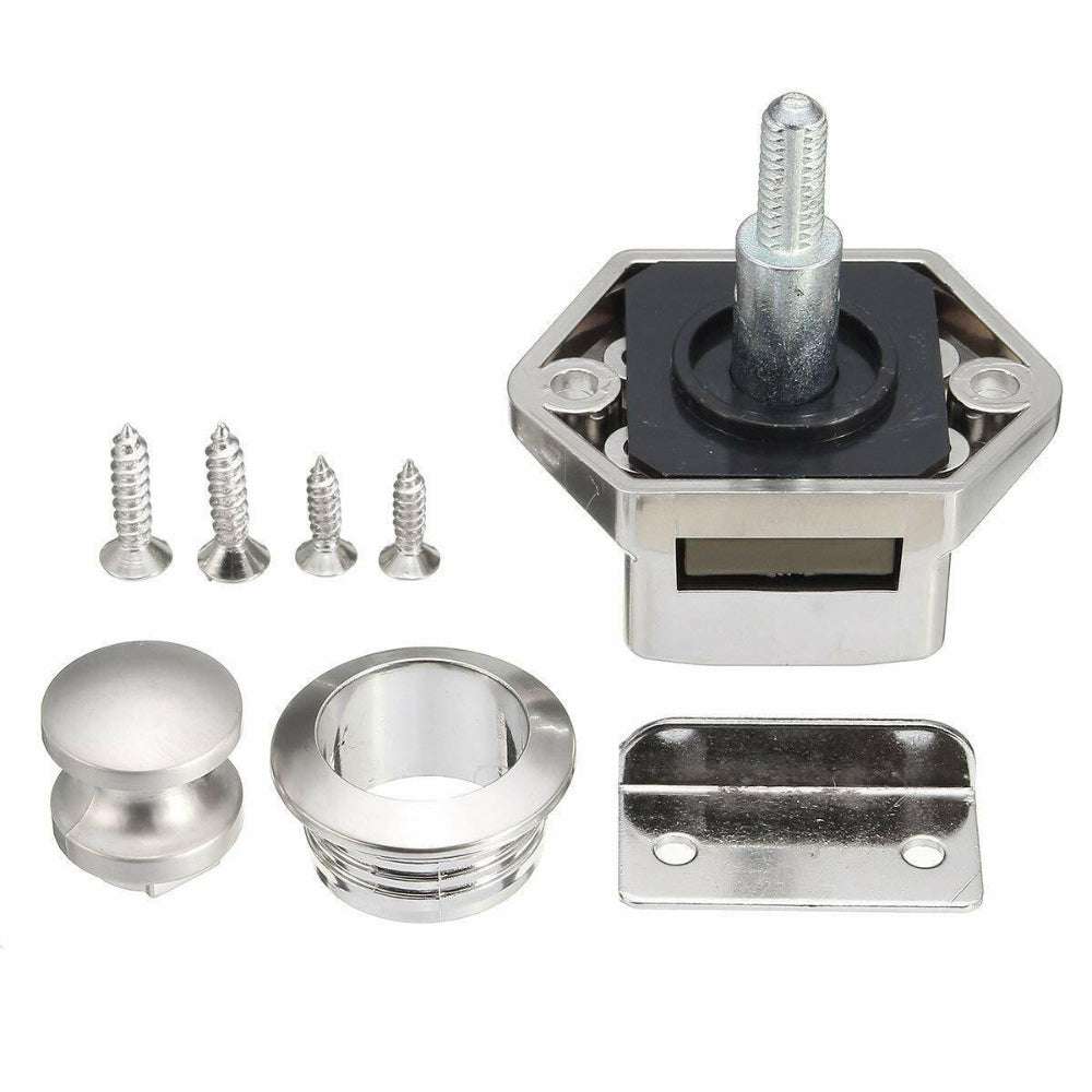 10PCS Push Button Drawer Cabinet Door Catch Lock - Heavy Duty Latch Knob for Caravan, Van, RV, Kitchen & Furniture (Perfect for Secure Storage & Organization)
