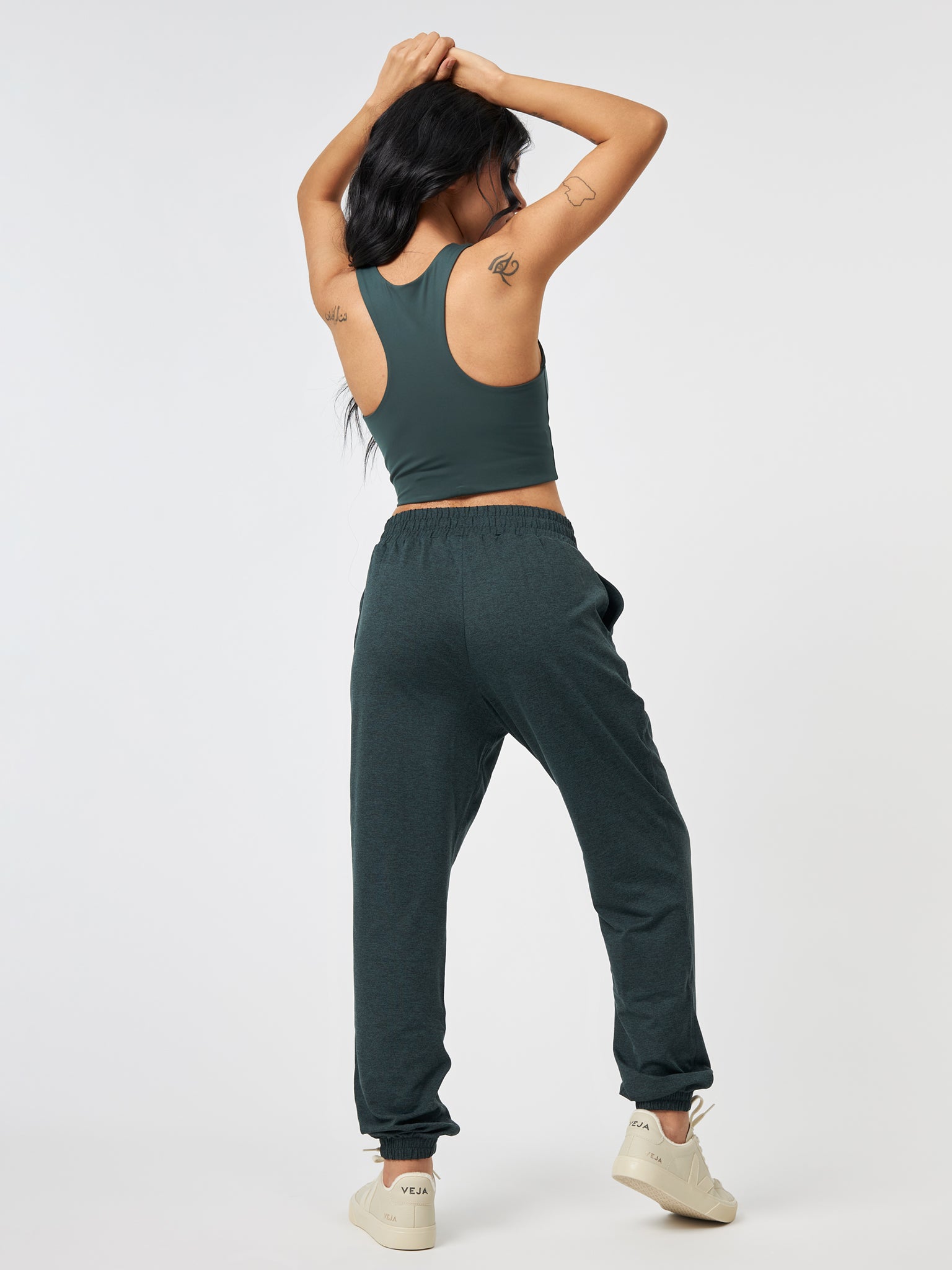 Girlfriend Collective Dylan Crop Bra - High Support Sports Bra for Women | Yoga, Running & Gym Workouts