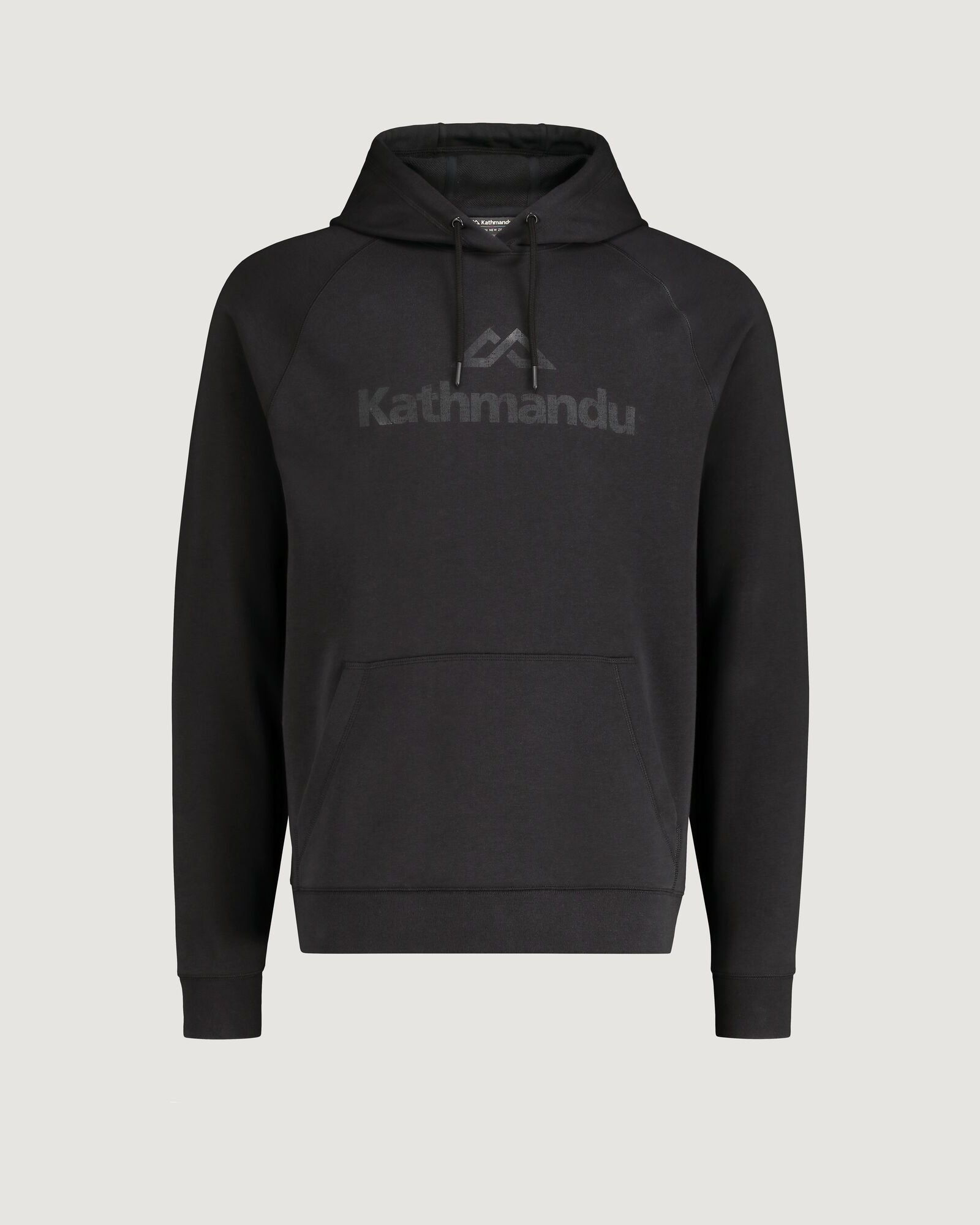 Kathmandu Logo Men's Fleece Hoodie - Black | Warm Winter Pullover for Outdoor Activities & Casual Wear