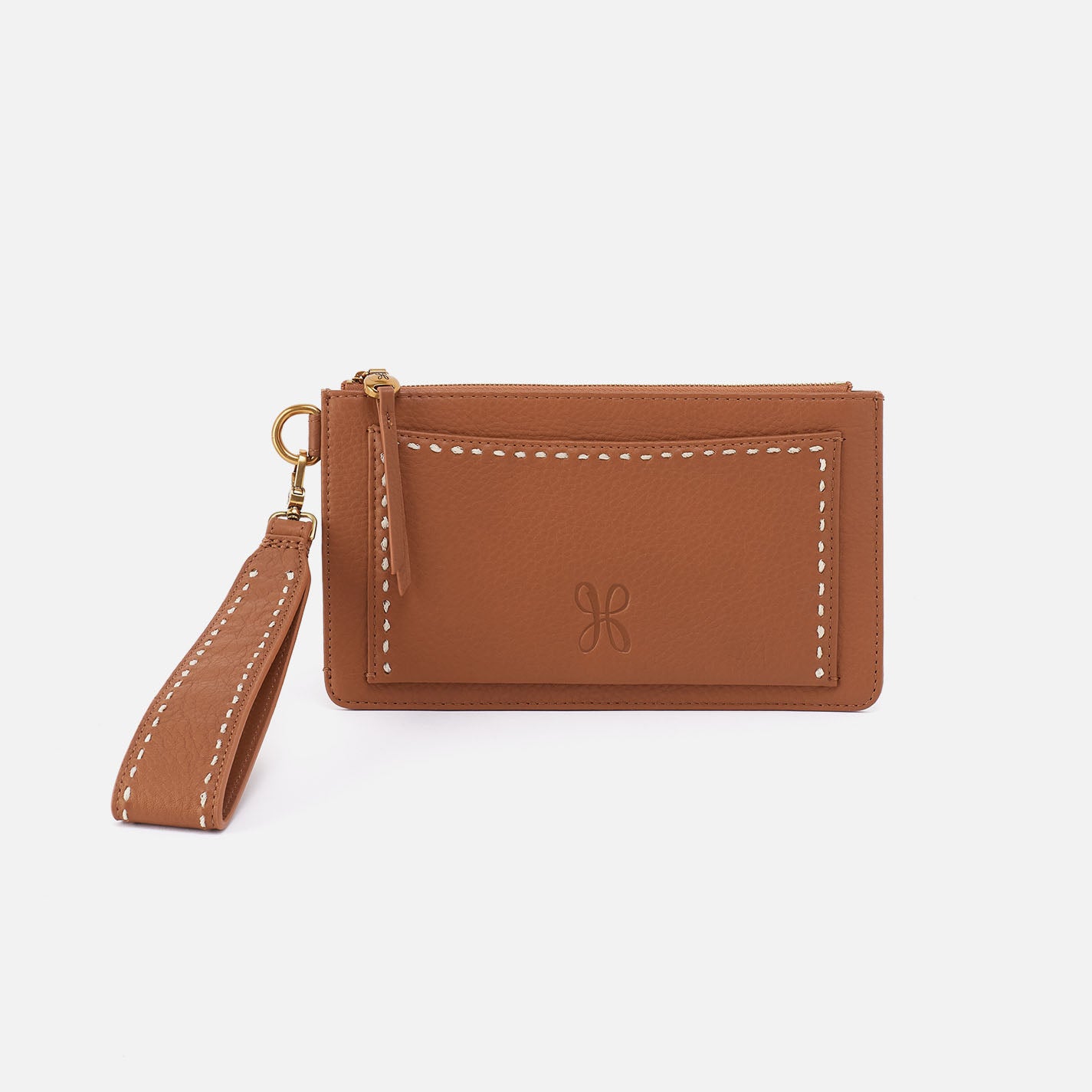 Hart Pebbled Leather Wristlet Wallet - Warm Honey Color | Stylish & Compact for Everyday Use, Travel, and On-the-Go Convenience