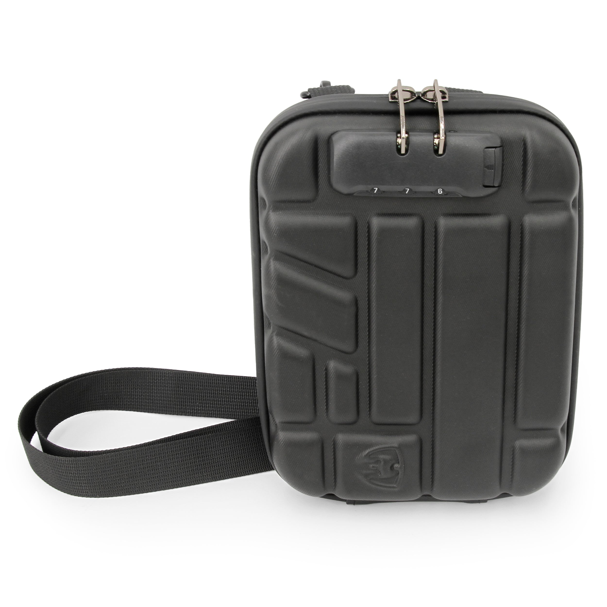 CASEMATIX Concealed Carry Locking Pistol Case for 9mm Handguns & Extra Magazines - Portable EVA Water Resistant Gun Bag with Shoulder Strap - Ideal for Range, Travel & Secure Storage