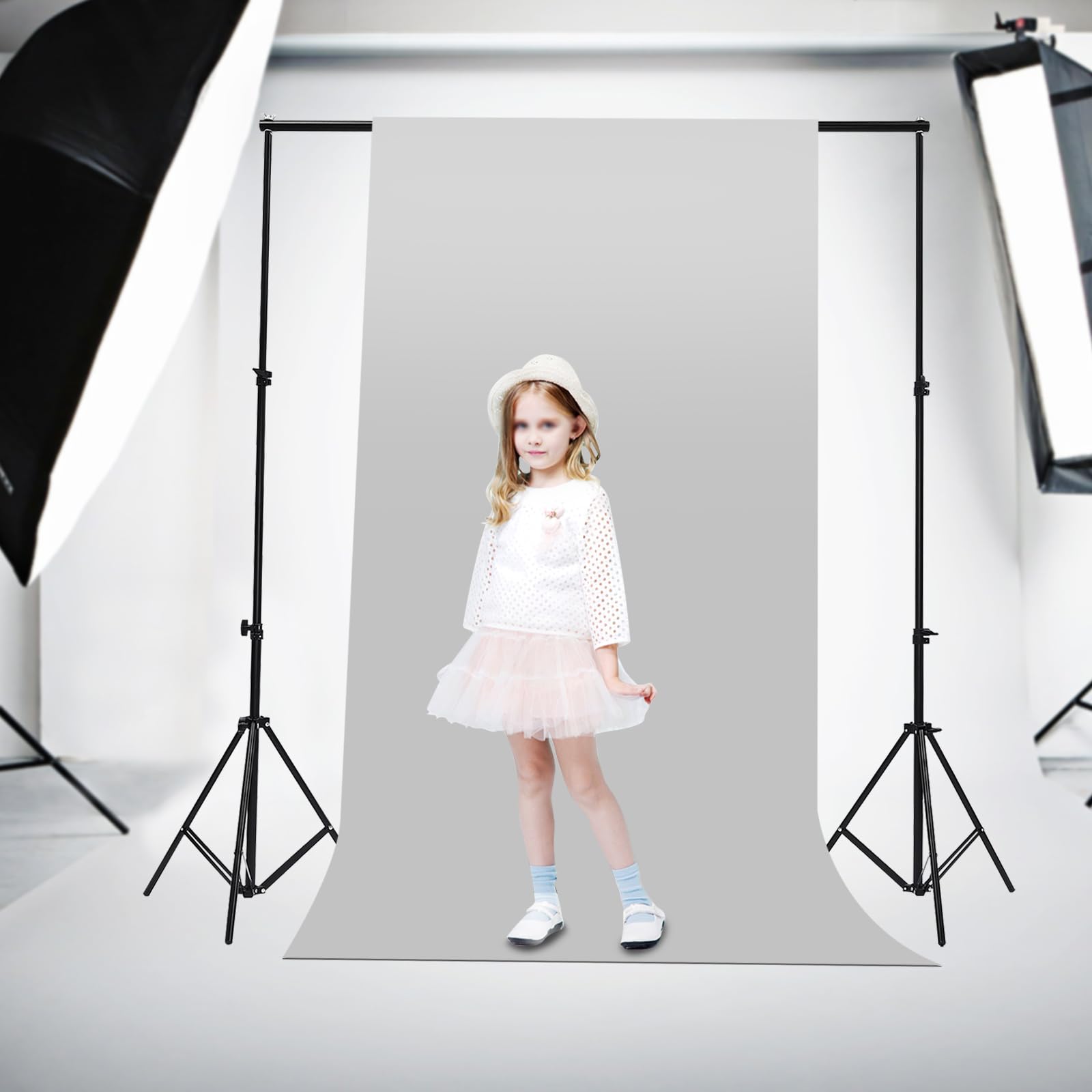 6.6 x 9.8ft Adjustable Photo Backdrop Stand Kit with Carry Bag - Professional Photography Studio Background Support System for Portraits, Product Shoots & Events