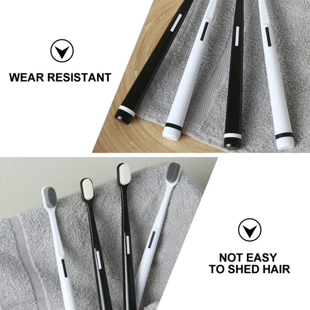 4pcs Portable Hair Toothbrush Set for Deep Teeth Cleaning - Soft Bristles for Sensitive Gums, Postpartum & Maternal Oral Care - Perfect for Travel, Home & Hospital Use