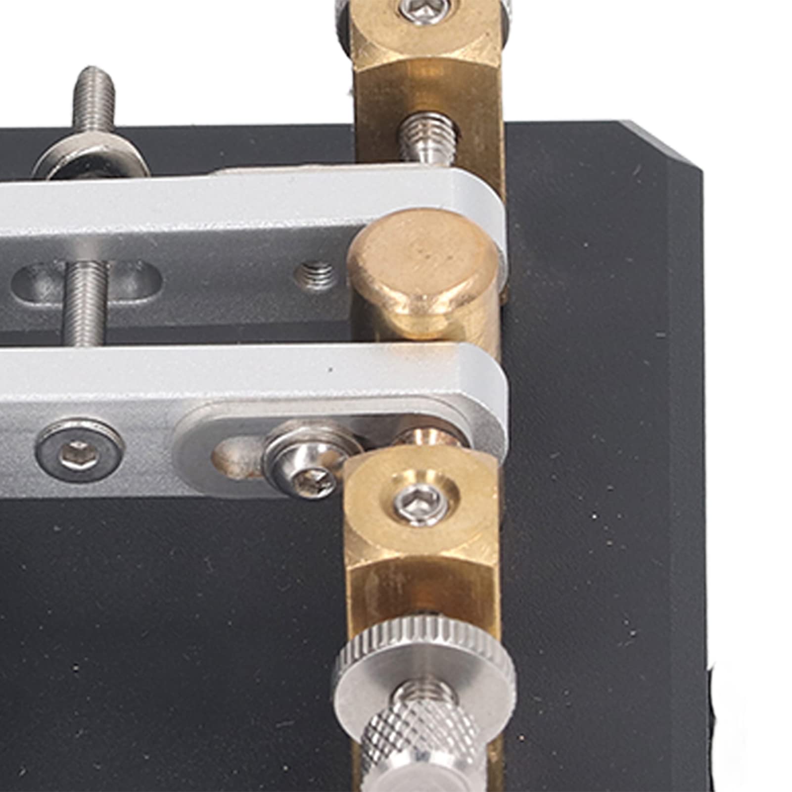 Hyuduo CW Key - Stainless Steel Double Paddle Morse Code Key for Ham Radio, CB & Two-Way Radios - Automatic Morse Code Practice & Radio Experiment (Black) - Perfect for Amateur Radio Operators, Morse Code Learning & Emergency Communication