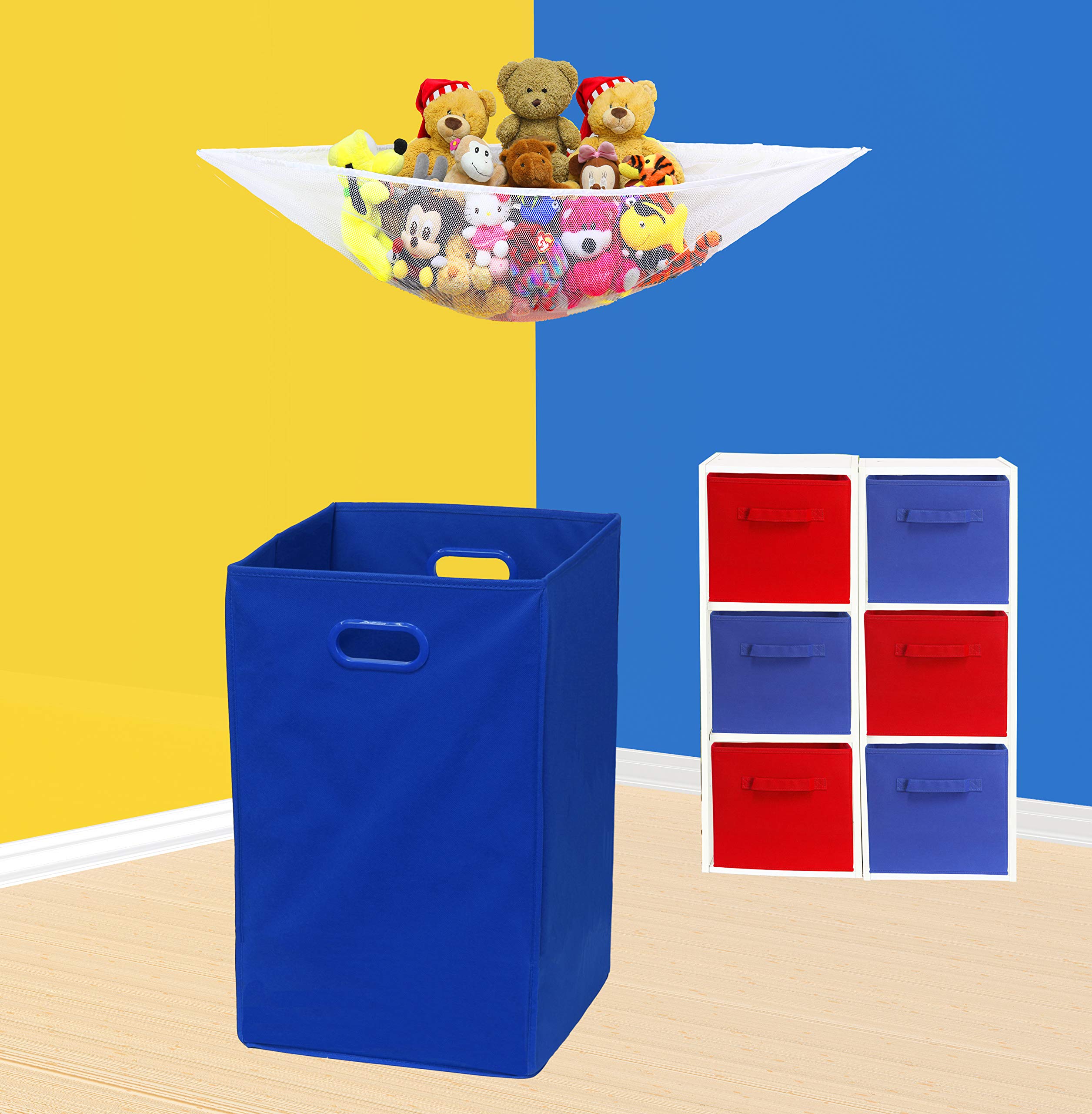 Foldable Laundry Hamper Basket for Closet - Dark Blue, Collapsible Clothes Storage Bin for Bedroom, Dorm, or Travel | Space-Saving Organizer for Dirty Clothes and Linens