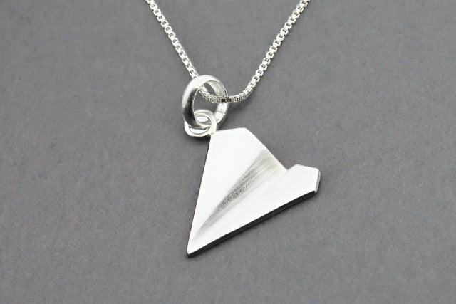 Elegant Sterling Silver Paper Airplane Necklace - Perfect for Everyday Wear & Gift Giving