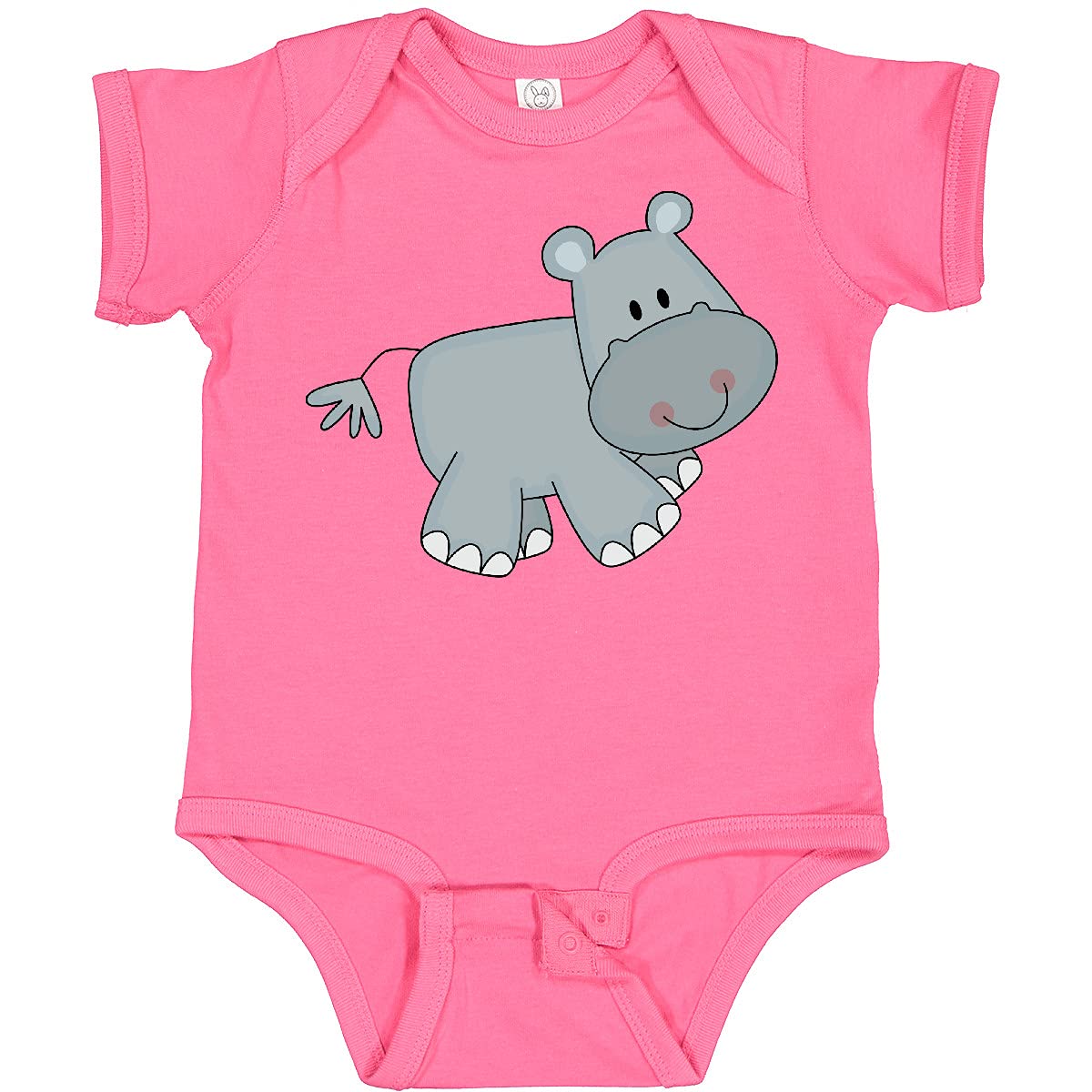 Inktastic Cute Smiling Baby Hippo Bodysuit - Soft Cotton Onesie for Newborns & Infants - Perfect for Playtime, Photo Shoots & Everyday Wear