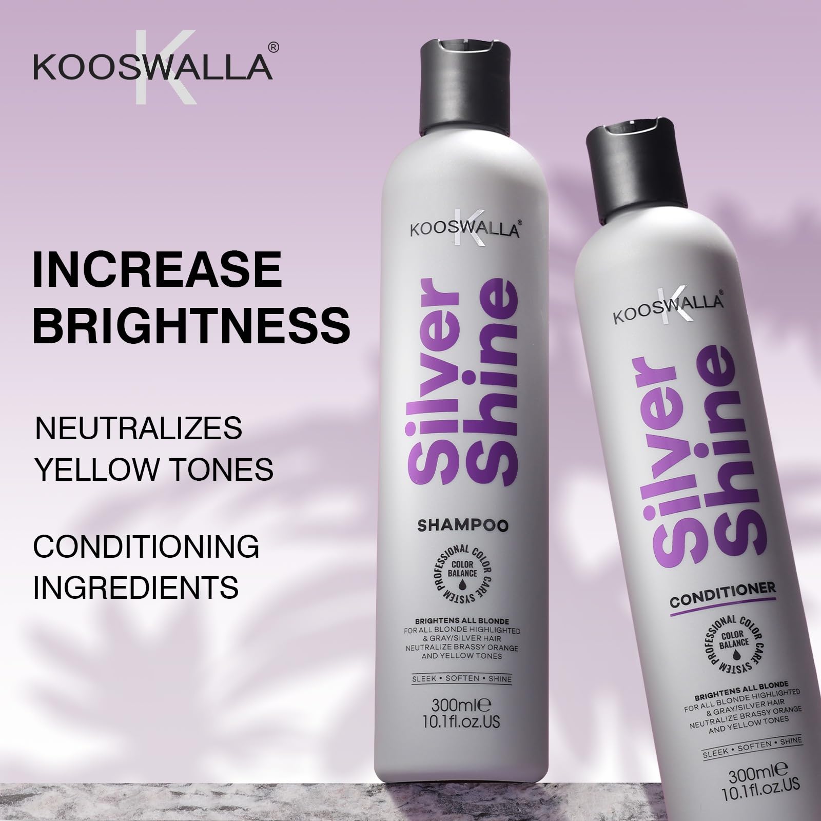 Best Purple Shampoo & Conditioner Set for Blonde & Gray Hair - Tones Brassiness & Enhances Shine | Perfect for Color-Treated & Bleached Hair Care Routine