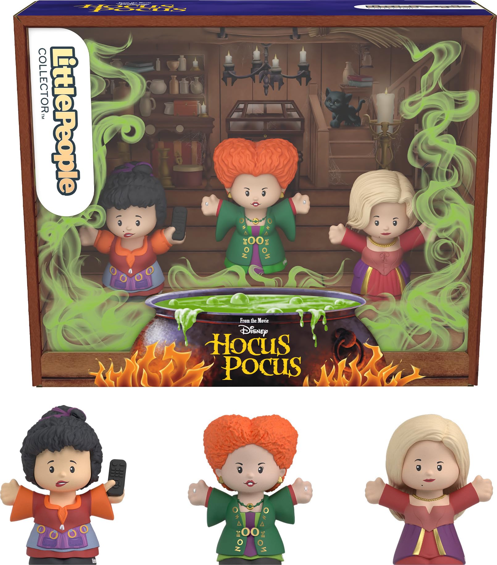 Disney Hocus Pocus Little People Collector Figure Set - 3 Character Movie Toy Display for Adults & Fans | Perfect for Home Decor, Office Display, and Disney Memorabilia Collection