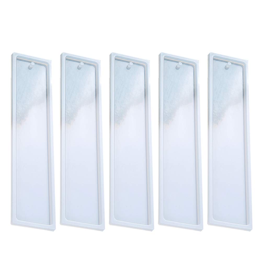 FOMIYES 5PCS DIY Bookmark Resin Mold Set - Silicone Bookmark Molds for Epoxy Casting, Handmade Resin Crafts, Scrapbooking & Gift Making (White) - Perfect for DIY Enthusiasts, Book Lovers & Craft Projects