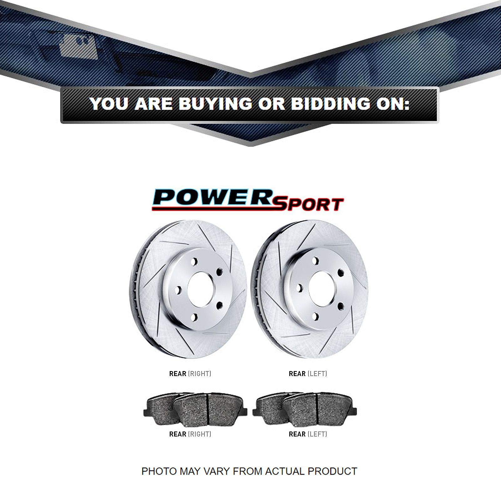 PowerSport Rear Brake Pads and Rotors Kit - Ceramic Brake Pads & Rotors Set (BLSR.66083.02) | High-Performance Braking for ATV, UTV, Motorcycle & Off-Road Vehicles