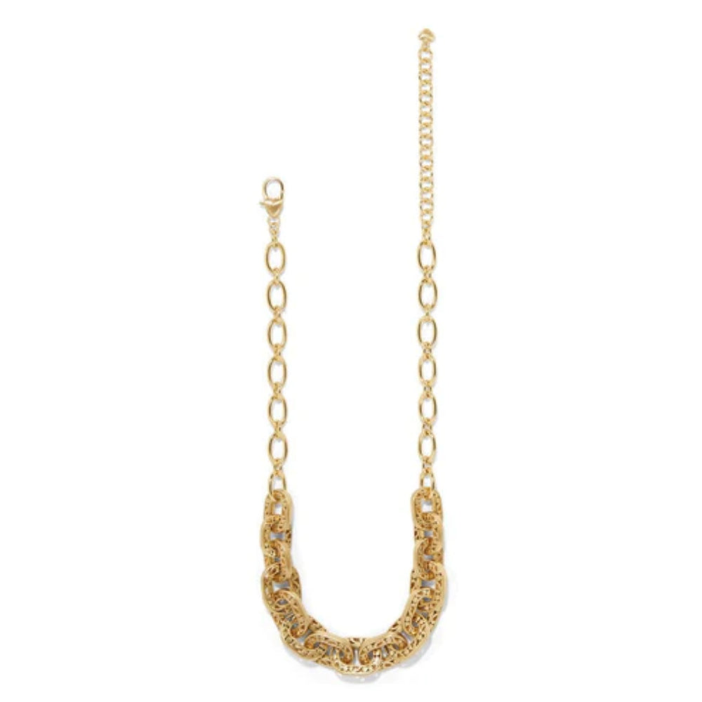 Brighton Contempo Linx Necklace for Women - Elegant Gold Plated Chain Necklace with CZ Stones - Perfect for Parties, Weddings & Everyday Wear