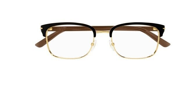 Gucci GG14480 002 Gold Brown Clear Rectangular Men's Eyeglasses - Premium Designer Sunglasses for Men, UV Protection, Lightweight Frame - Perfect for Driving, Outdoor Activities & Fashion Statement