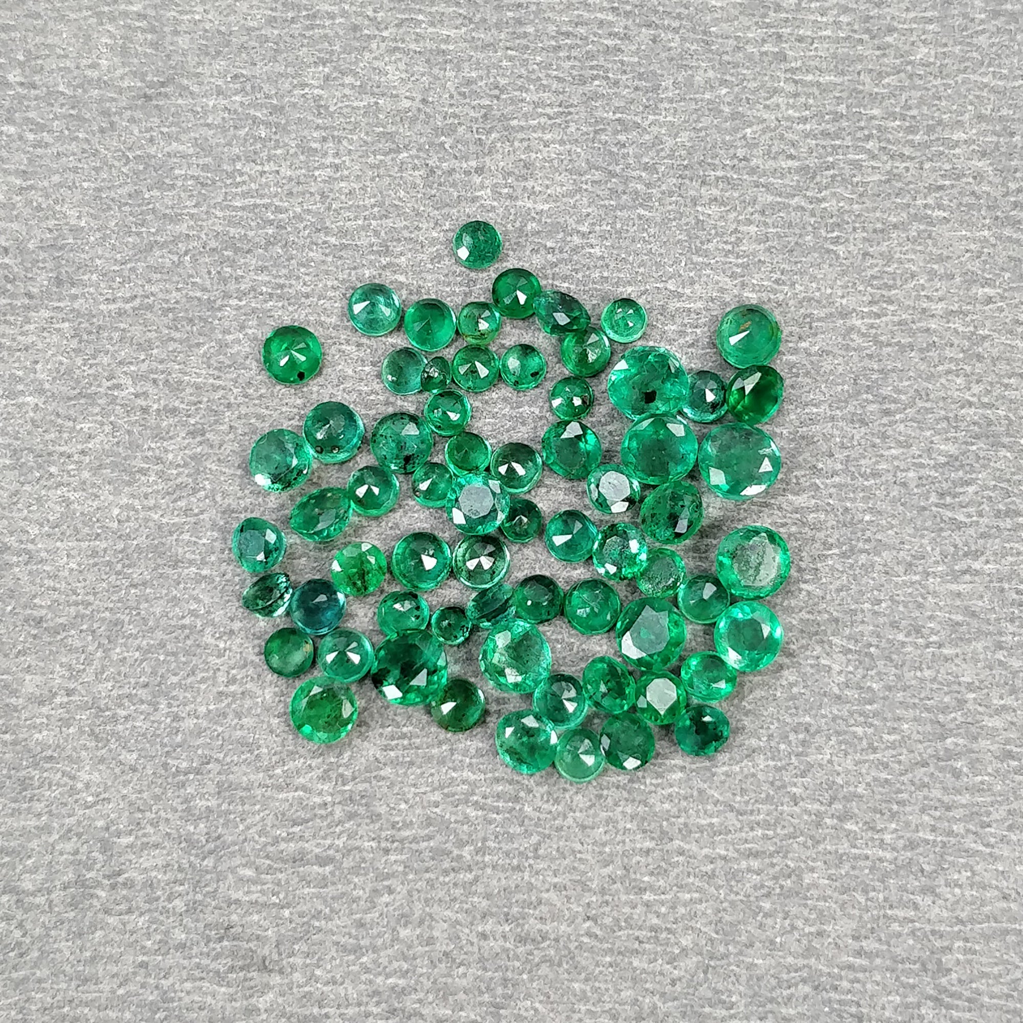 5.00ct Natural Untreated Green Emerald Gemstone - Round Cut 2mm-4mm for Jewelry Making, Engagement Rings & Fine Collections